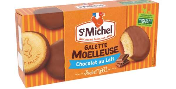 Galettes moelleuses nappées au chocolat au lait, St Michel (x 6, 180 g)