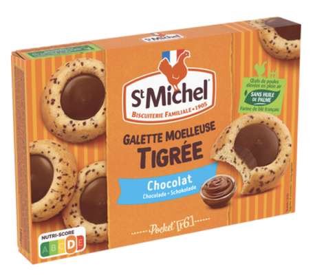 Galettes moelleuses tigrées au chocolat, St Michel (180 g)