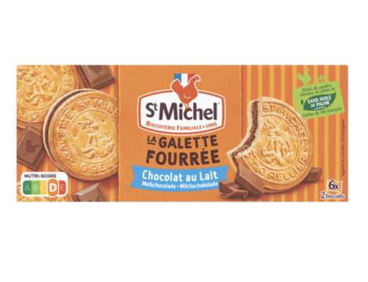 Galettes fourrées au chocolat au lait, St Michel (240 g)