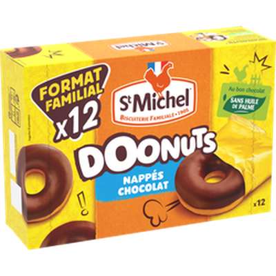 Doonuts Nappés chocolat, St Michel (360 g)