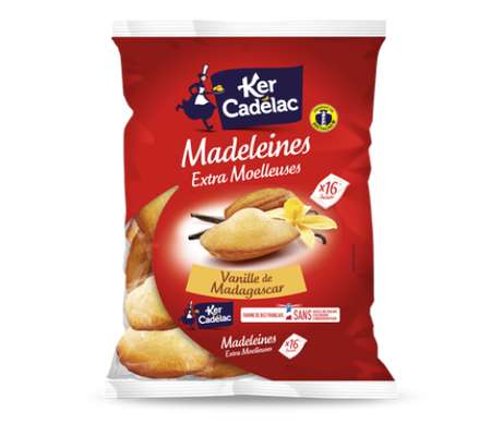 Madeleines extra moelleuses vanille, Ker Cadelac (x16, 400 g)
