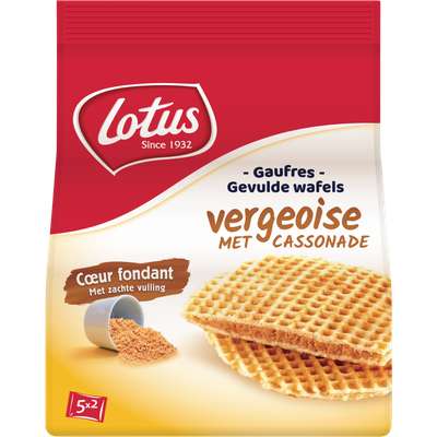 Gaufres coeur fondant vergeoise, Lotus Bakeries (5 x 2 gaufres, soit 310 g)