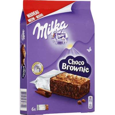 Gateau choco brownie individuel, Milka (x 6, 180 g)