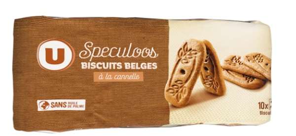 Spéculoos biscuits belge canelle sans huile de palme, U (168 g)