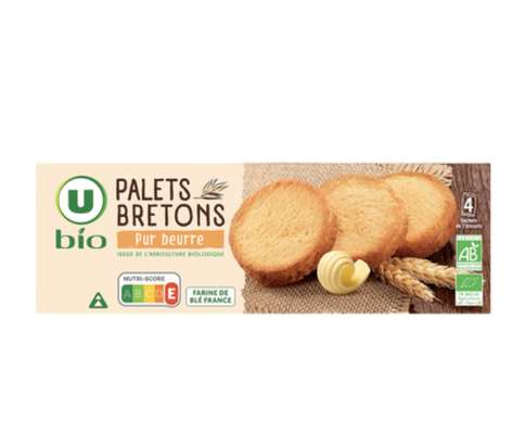 Palets bretons pur beurre, U BIO (125 g)