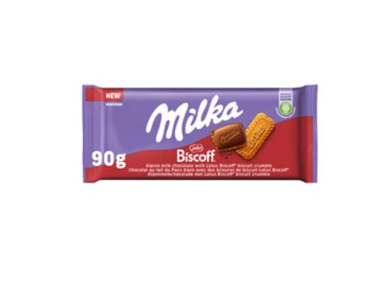 Tablette de chocolat au lait Biscoff, Milka (90 g)