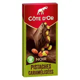 Chocolat noir pistache caramélisées, Côte d'Or (180 g)