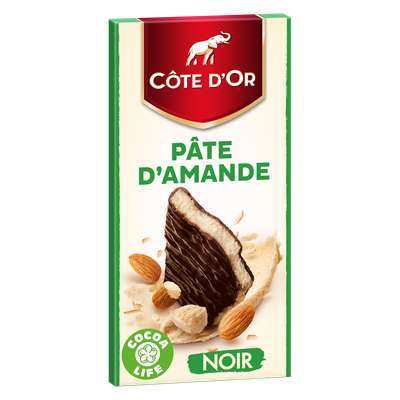 Chocolat noir fourré à la pâte d'amande, Côte d'Or (150 g)