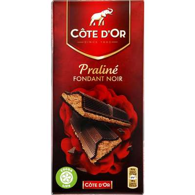 Chocolat noir fourré au praliné, Côte d'Or (200 g)
