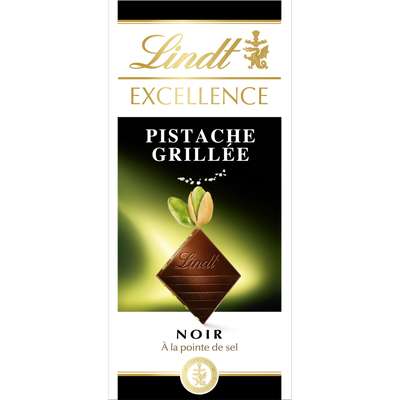 Chocolat noir pistache, Lindt (100 g)