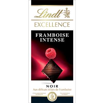 Chocolat noir framboise intense, Lindt (100 g)