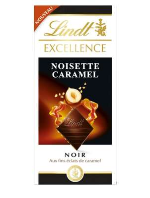 Chocolat noir aux noisettes et caramel, Lindt (100 g)