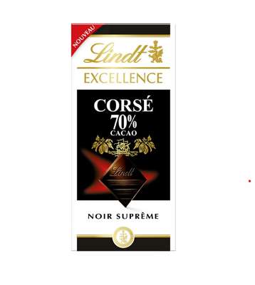 Chocolat noir corsé 70% cacao, Lindt (100 g)