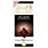 Chocolat noir au sel rose de l'Himalaya 70% cacao, Lindt (100 g)