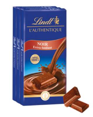 Chocolat noir extra fondant maître chocolatier, Lindt (3 x 100 g)