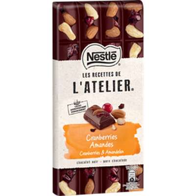 Chocolat noir cranberries amande, Les recettes de l'atelier Nestlé (170 g)