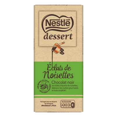 Chocolat noir éclats de noisettes, Nestlé Dessert (170 g)