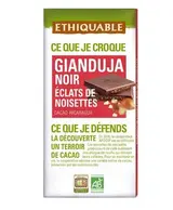 Chocolat Gianduja noir éclats de noisettes BIO, Ethiquable (100 g)