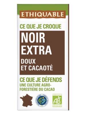 Chocolat noir BIO, Ethiquable (100 g)