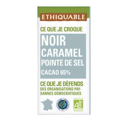 Chocolat noir caramel BIO, Ethiquable (100 g)