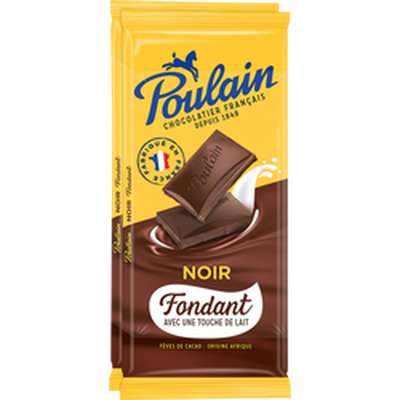 Chocolat noir fondant, Poulain (2 x 95 g)