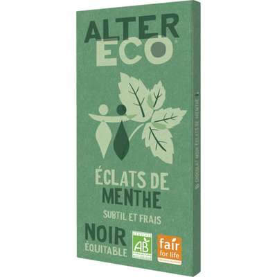 Chocolat noir éclats de menthe BIO, Alter Eco (100 g)