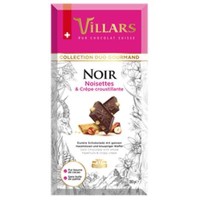 Chocolat noir noisettes et crêpe croustillante, Villars (180 g)