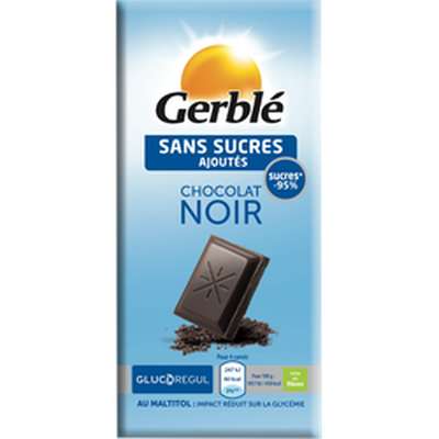 Tablette de chocolat noir glucorégul, Gerblé (80 g)