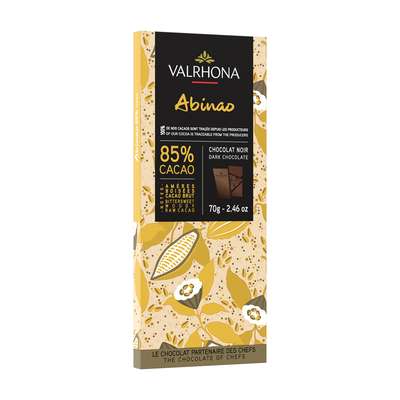 Tablette de chocolat noir Abinao 85%, Valrhona (70 g)