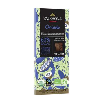 Tablette de chocolat noir Oriado 60% BIO, Valrhona (70 g)