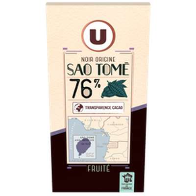 Chocolat noir 76% de cacao du Sao Tomé, U (100 g)