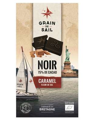 Chocolat noir caramel et fleur de sel BIO, Grain de sail (100 g)