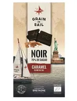 Chocolat noir caramel et fleur de sel BIO, Grain de sail (100 g)