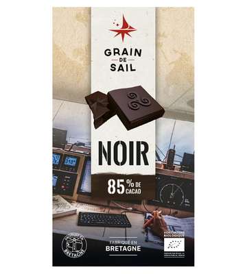 Chocolat noir 85% BIO, Grain de sail (100 g)