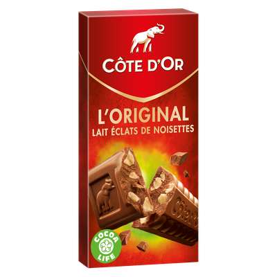Chocolat au lait et éclats de noisettes l'Original, Côte d'Or (200 g)