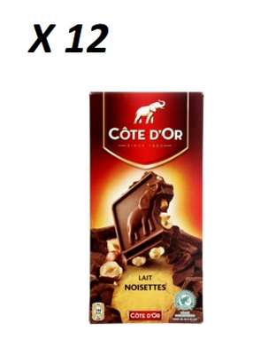 Chocolat au lait noisette, Côte d'Or 200 g (x12)