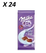 Chocolat tendre au lait, Milka LOT DE 24 (2 x 100 g)