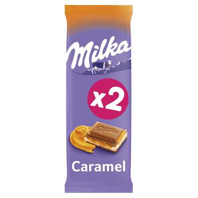 Chocolat au lait caramel fondant, Milka (2 x 100 g)