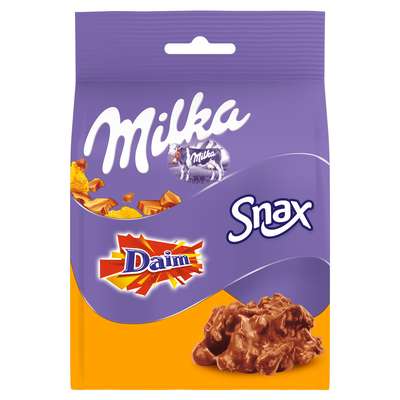 Chocolat au lait et au Daim Snax, Milka (145 g)
