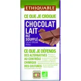 Chocolat au lait et riz soufflé BIO, Ethiquable (100 g)