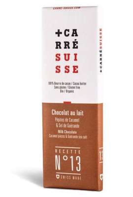 Snacking chocolat au lait caramel & sel de Guérande Recette N°13, Carré Suisse (40 g)