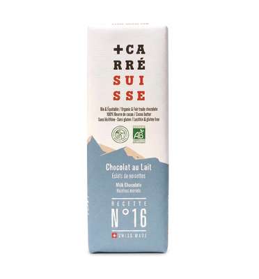 Snacking chocolat au lait et éclats de noisettes N°16, Carré Suisse (40 g)