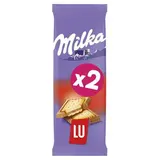 Chocolat au lait biscuit LU, Milka (2 x 87 g)