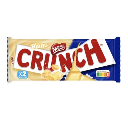 Chocolat blanc au riz soufflé Crunch, Nestlé (2 x 100 g)