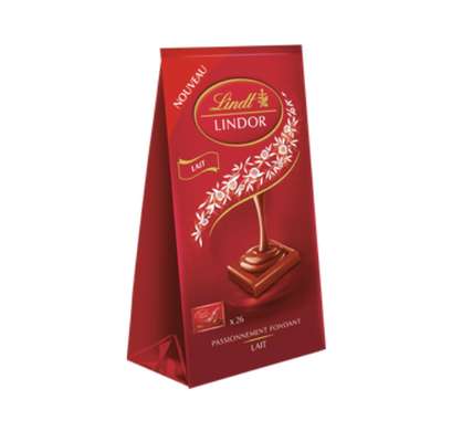 Carré chocolat au lait Lindor, Lindt (x 26, 188 g)