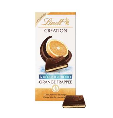 Tablette création chocolat orange frappée, Lindt (150 g)