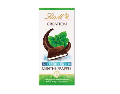 Tablette de chocolat noir menthe frappée création, Lindt (150 g)