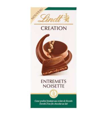 Chocolat création lait entremets noisette, Lindt (150 g)