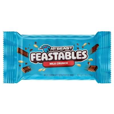 Tablette de chocolat lait au riz soufflée, Feastables (60 g)