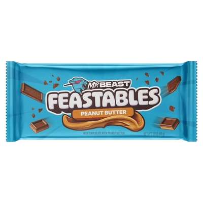 Tablette de chocolat au beurre de cacahuètes, Feastables (60 g)